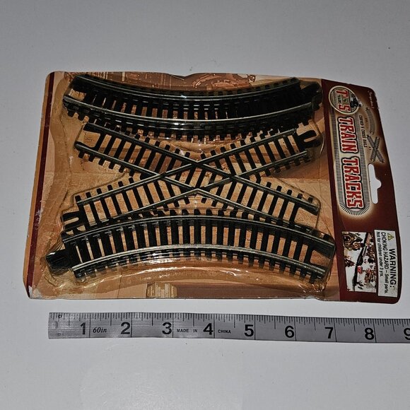 NOS 4pk T&S Trains Tracks Lot Curved Cross Rail Log Carrier Box Car Caboose Flat - Picture 4 of 16